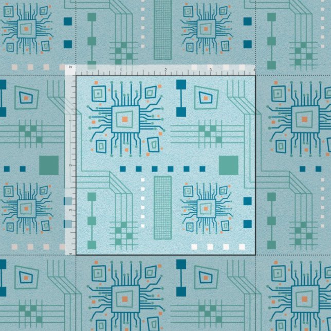 •	Blue and Teal Circuit Board Pattern Fabric (Creator Uploaded)