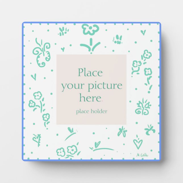 Blue and teal flower frame (Front)