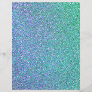 Blue and Teal Glitter Texture Scrapbook Paper