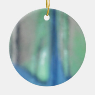 Blue and teal green sea glass ceramic tree decoration