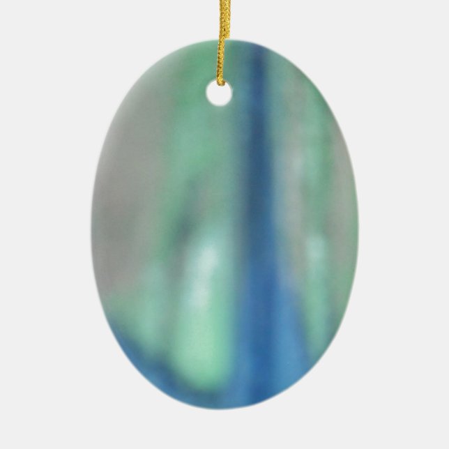 Blue and teal green sea glass ceramic tree decoration (Front)