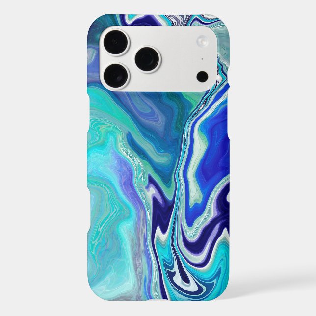 Blue and Teal Marble Waves   (Back)