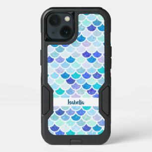 Blue and Teal Mermaid Scales Pattern