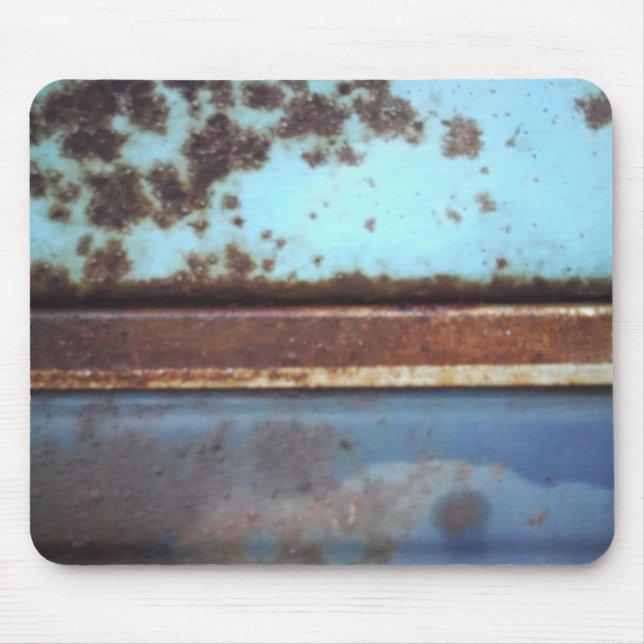 Blue and teal rusty truck close-up mouse mat (Front)
