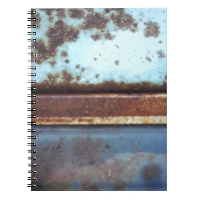 Blue and teal rusty truck close-up notebook (Front)