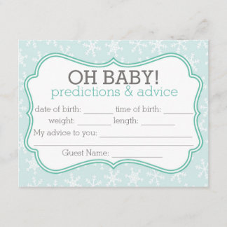 Blue and Teal Snowflakes Predictions & Advice Card