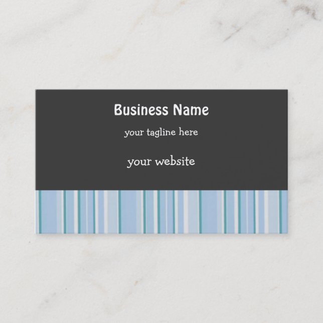 Blue and Teal Stripes Business Card (Front)