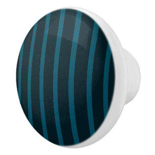 Blue and Teal Stripes Ceramic Knob