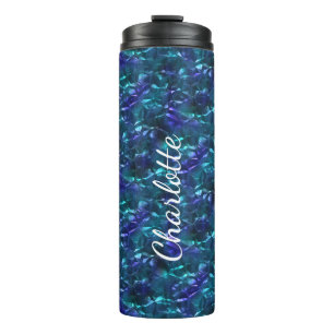 Blue and Teal Wrinkled Foil Thermal Tumbler