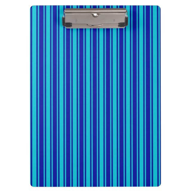 Blue and turquoise candy stripes clipboard (Front)