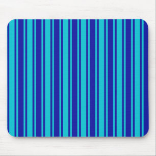 Blue and turquoise candy stripes mouse mat