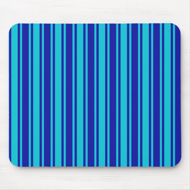 Blue and turquoise candy stripes mouse mat (Front)