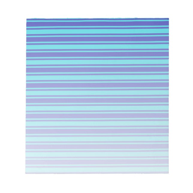 Blue and turquoise candy stripes notepad (Front)