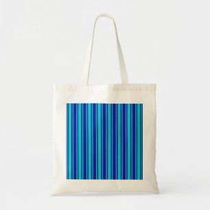 Blue and turquoise candy stripes tote bag