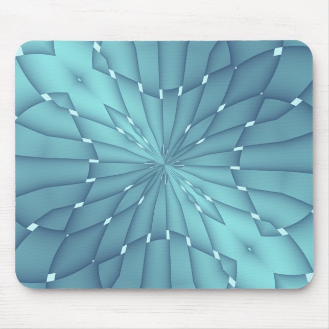 Blue and Turquoise Metallic Star Mouse Mat (Front)