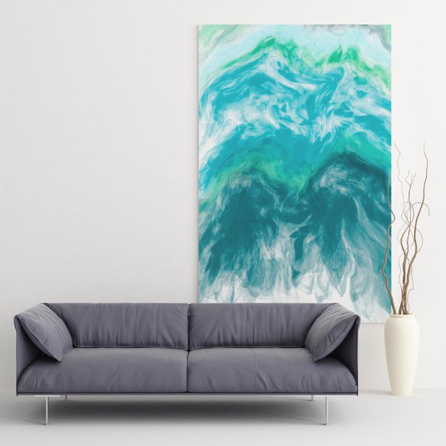 Blue and Turquoise Ocean Waves Digital Ar  Poster (Creator Uploaded)