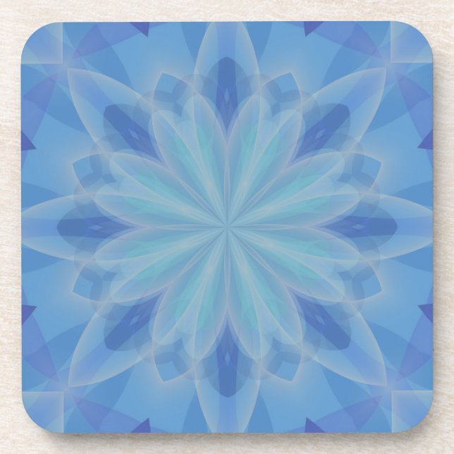 Blue and Turquoise Pattern 5 Coaster (Front)