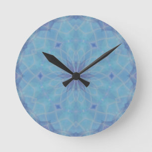 Blue and Turquoise Round Clock