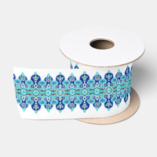 Blue and turquoise Satin Ribbon (Spool)