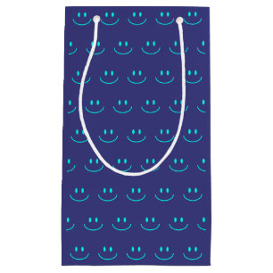 Blue and Turquoise Smile Pattern Gift Bag