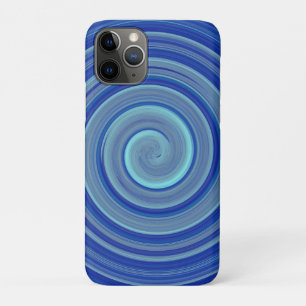 Blue and turquoise spiral iPhone 11 pro case