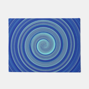 Blue and turquoise spiral doormat