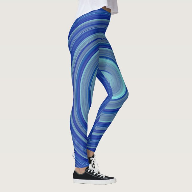 Blue and turquoise spiral leggings (Right)