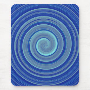 Blue and turquoise spiral mouse mat
