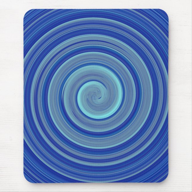 Blue and turquoise spiral mouse mat (Front)