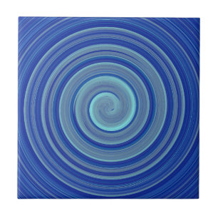 Blue and turquoise spiral tile