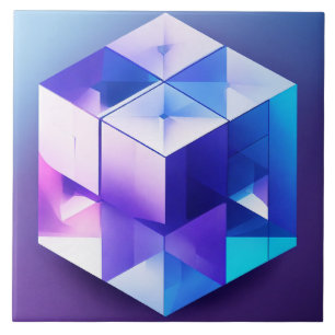 Blue and Violet 3D Tile