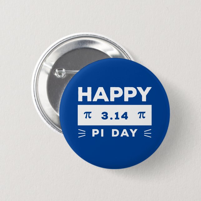 Blue And White 3.14 Happy Pi Day 6 Cm Round Badge (Front & Back)