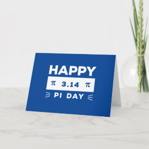 Blue And White 3.14 Happy Pi Day Card