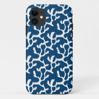 Blue And White Abstract Coral Repeating Pattern