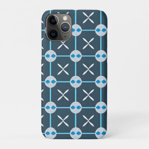 Blue and White Abstract Geometric Pattern iPhone 11 Pro Case