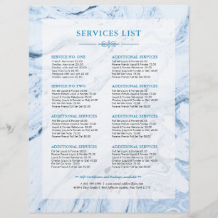 Blue and white abstract marble-alike background flyer