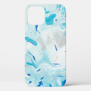 BLUE AND WHITE ABSTRACT PAINTING 3 iPhone 12 CASE