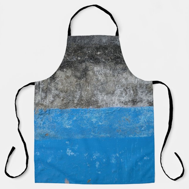 Blue and white abstract painting apron (Front)