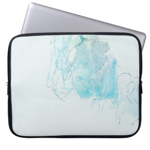 Blue and white abstract painting laptop sleeve