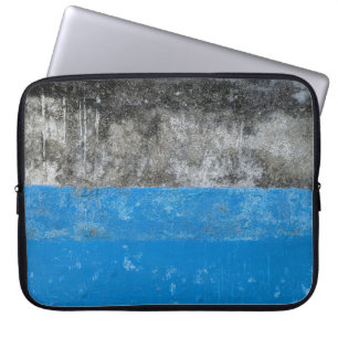 Blue and white abstract painting laptop sleeve