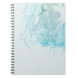 Blue and white abstract painting notebook