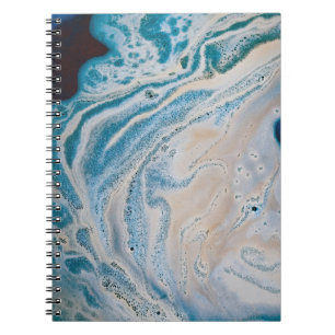 Blue and white abstract painting notebook