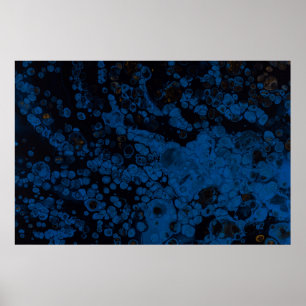 Blue and white abstract painting poster