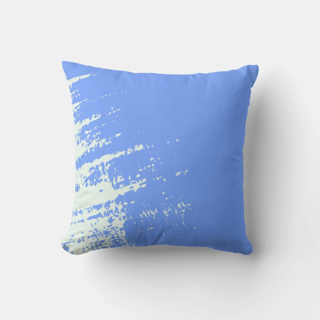 Blue and White Abstract Pattern Seaside Cushion (Front)