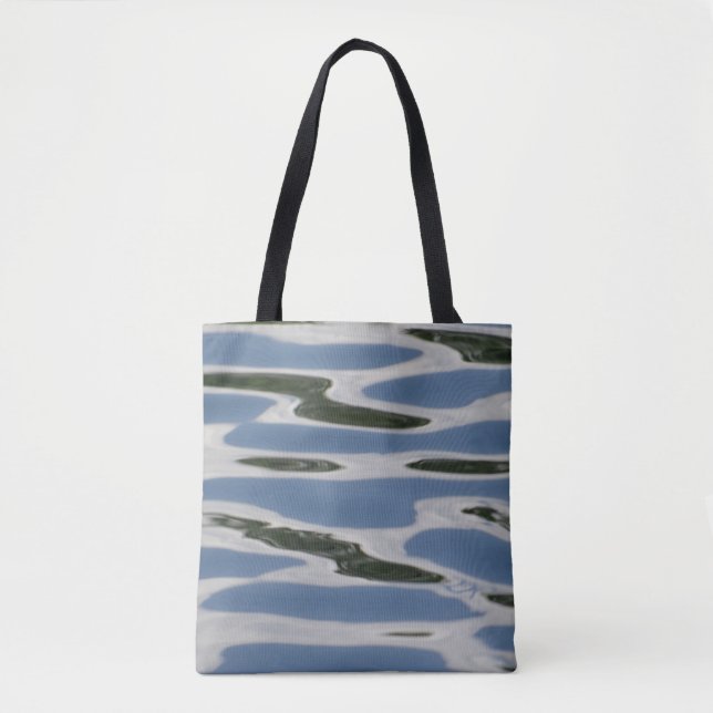 Blue And White Abstract Pattern Tote Bag (Front)