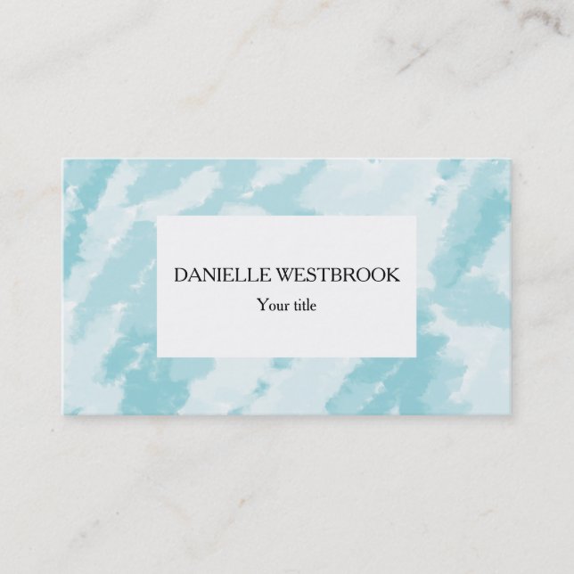Blue and White Abstract Sky Pattern Business Card (Front)