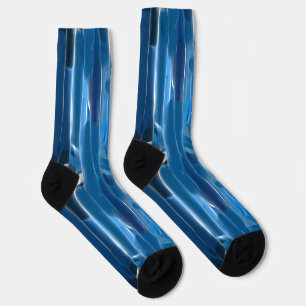 Blue and white abstract   socks
