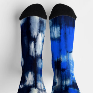 Blue and White abstract Socks