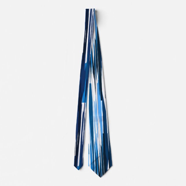 Blue and White Abstract Tie (Back)