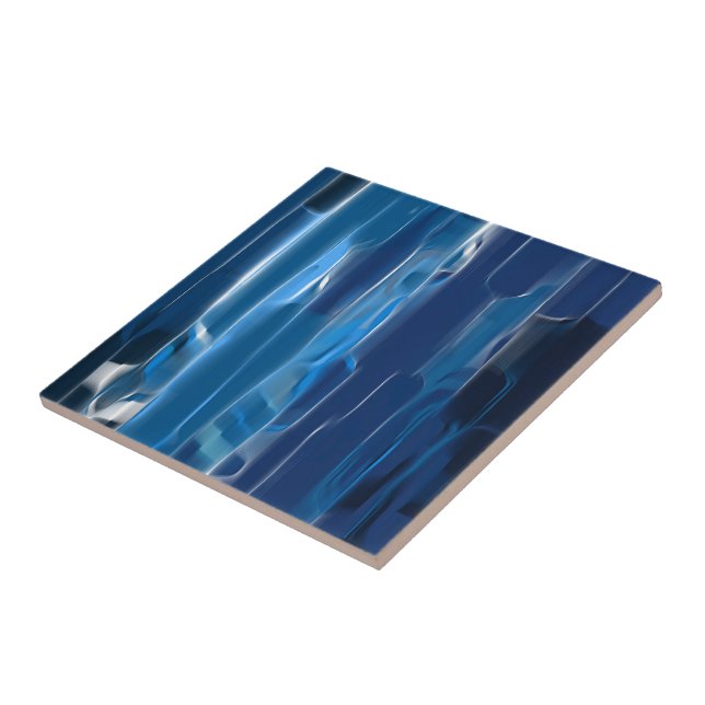 Blue and White abstract Tile (Side)
